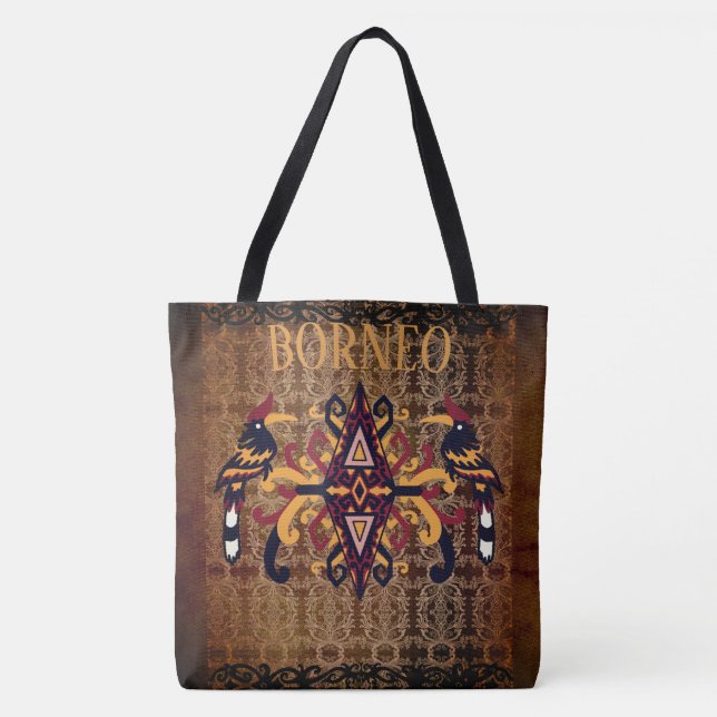 Indonesisk Vintage, Borneo Culture, Dayak, Toteba Tygkasse (Framsida)