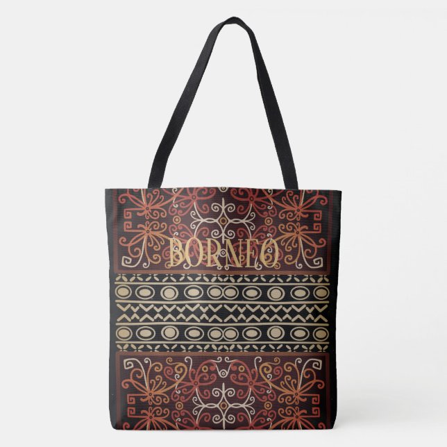 Indonesisk Vintage, Borneo Culture Tote Tygkasse (Framsida)