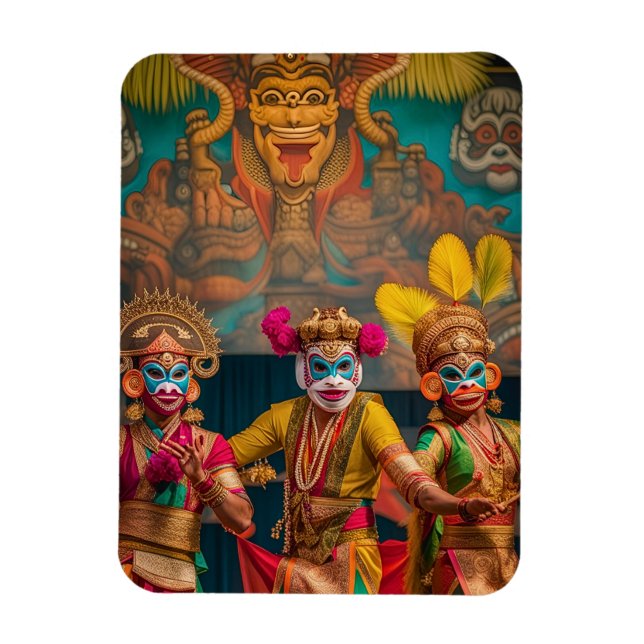 Indonesiska Bali Mmade Dancers Magnet (Vertikal)