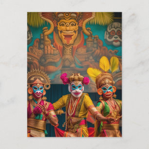 Indonesiska Bali Mmade Dancers Vykort