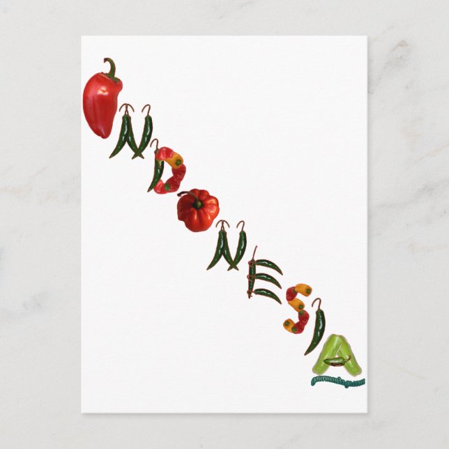 Indonesiska Chilipeppar Vykort (Framsida)