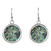 Indonesiska Peacock Feathers Mönster Earré