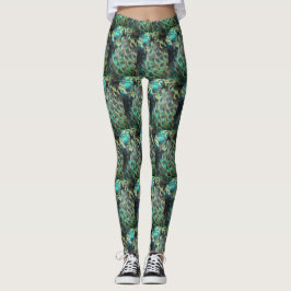 Indonesiska peacock-fjädrar som kissar på Mönster  Leggings