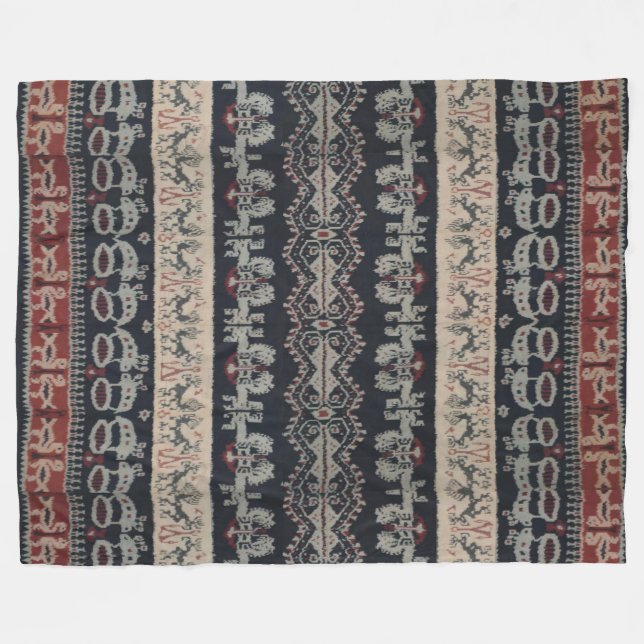 Indonesiska stam- Ikat textilWeavings Indonesien Fleecefilt (Framsidan (Horisontell))