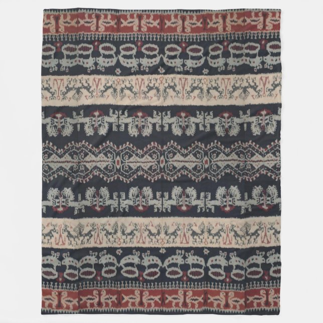 Indonesiska stam- Ikat textilWeavings Indonesien Fleecefilt (Framsidan)