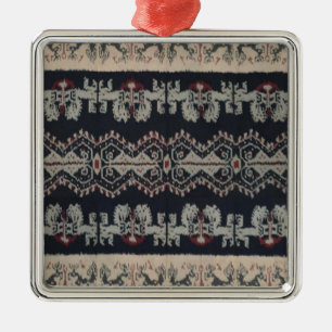 Indonesiska stam- Ikat textilWeavings Indonesien Julgransprydnad Metall
