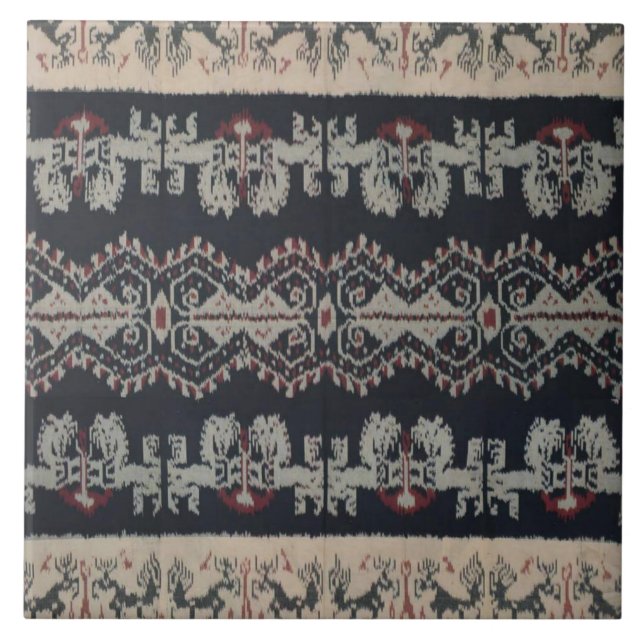 Indonesiska stam- Ikat textilWeavings Indonesien Kakelplatta (Framsidan)