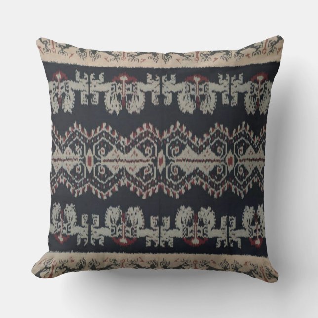 Indonesiska stam- Ikat textilWeavings Indonesien Kudde (Framsida)
