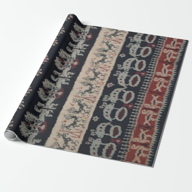 Indonesiska stam- Ikat textilWeavings Indonesien Presentpapper (Utrullad)