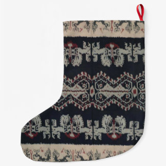 Indonesiska stam- Ikat textilWeavings Indonesien Stor Julstrumpa
