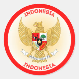 Indonesiskt kulturarvssymbol runt klistermärke