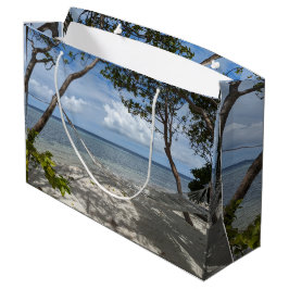Indonesiskt strandlandskapsfoto i silkespapper