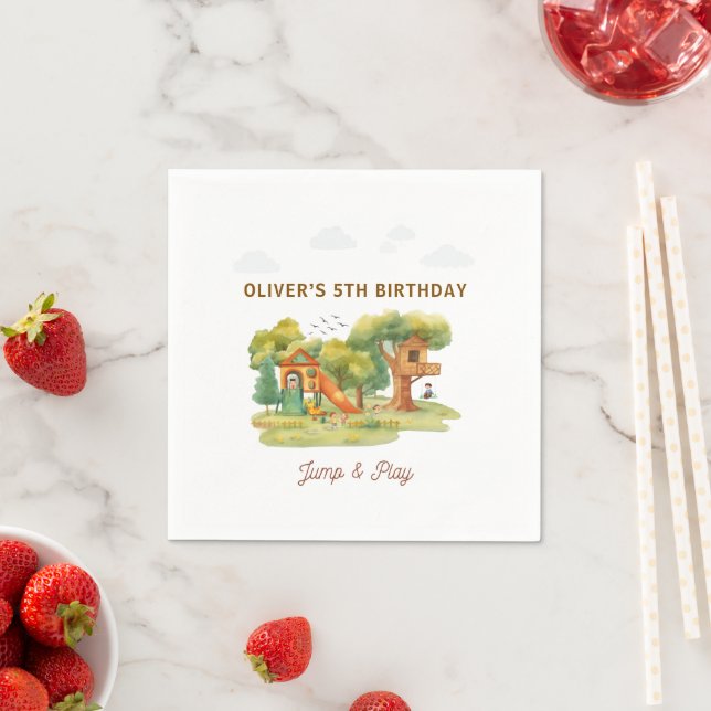 Indoor playground birthday party pappersservett (Insitu)