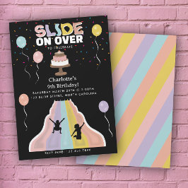 Indoor Slide Park Girls Playground Birthday Party Inbjudningar