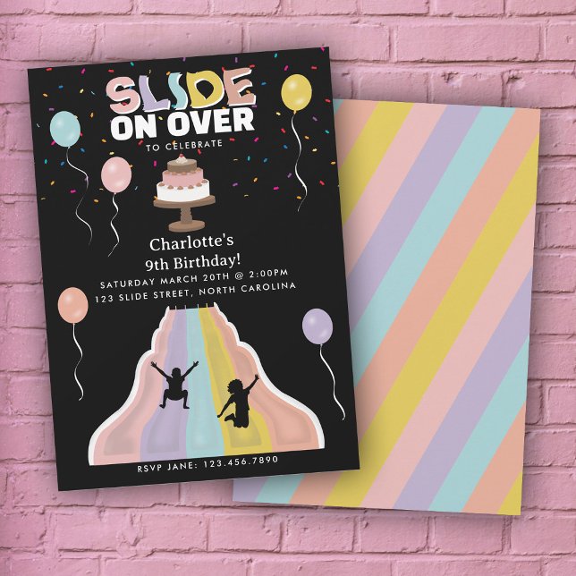 Indoor Slide Park Girls Playground Birthday Party Inbjudningar (Indoor Slide Park Girls Playground Birthday Party Invitation)