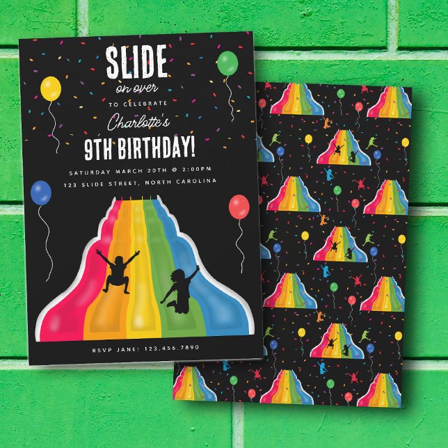 Indoor Slide Park Kids Playground Birthday Party Inbjudningar (Indoor Slide Park Kids Playground Birthday Party Invitation)