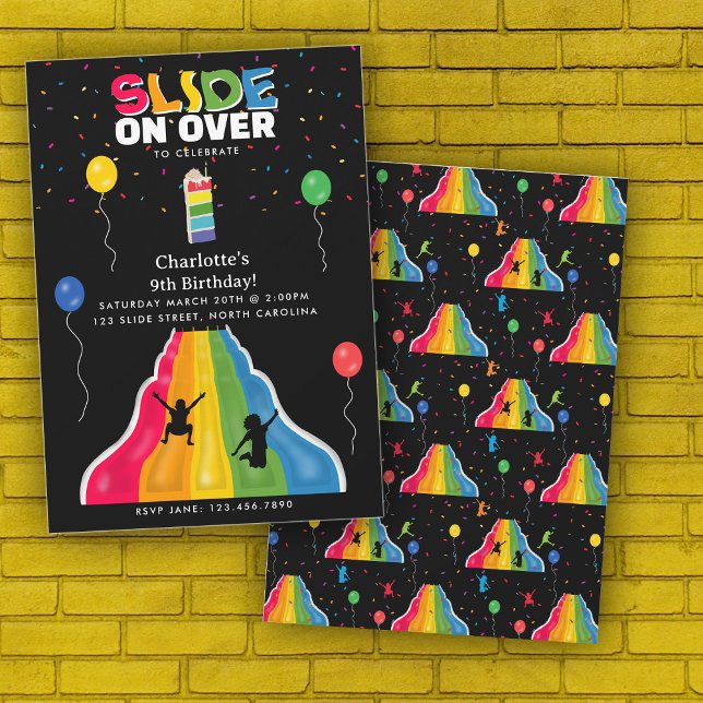 Indoor Slide Park Kids Playground Birthday Party Inbjudningar (Indoor Slide Park Kids Playground Birthday Party Invitation)