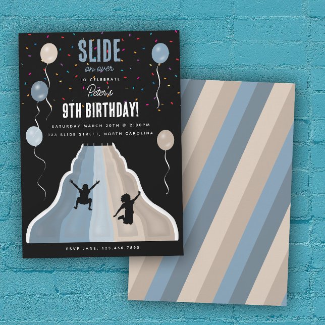 Indoor Slide Park Playground Boys Birthday Party Inbjudningar (Indoor Slide Park Playground Boys Birthday Party Invitation)