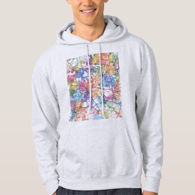 Indore Madhya Pradesh Stadskarta Hoodie (Framsida)