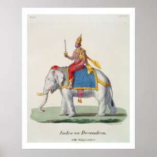 Indra eller Devendra, från "L'Inde francaise…", Poster