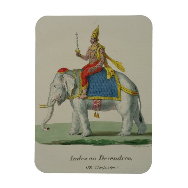 Indra, graverad av Marlet et Cie (färg litho) Magnet (Vertikal)