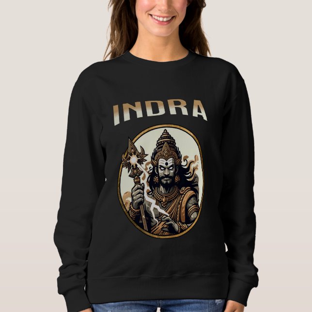 Indra Hindu God och Kung vid Devas Hinduism T Shirt (Framsida)