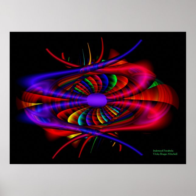 Indragen parabola-Bra Fractal Art Poster (Framsidan)