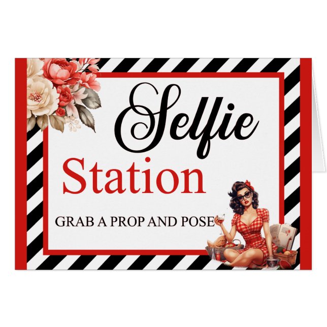 Indraget Legend Pinup Pension Party Selfie Card OBS Kort (Framsidan Horizontal)