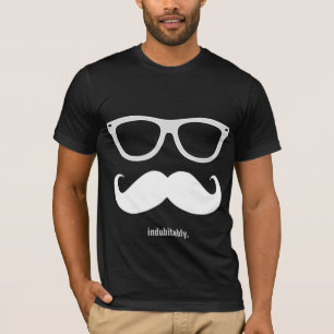 indubitably - rolig mustasch och solglasögon tee shirt