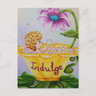 "INDULGE" Fördärvliga Vingar Fairy Postcard Vykort