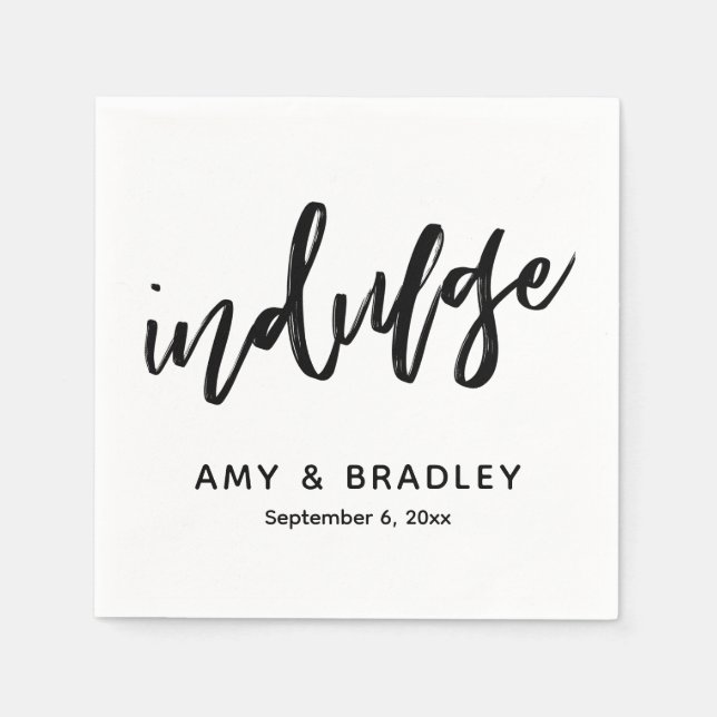 Indulge Handskriven Typografi Bröllopsfirande Pappersservett (Framsidan)