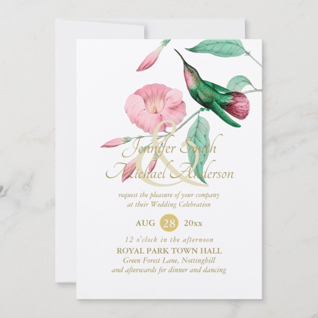 Indulgent Mint Rosa Hummingbird Blommigt Vine Flow (Framsida)