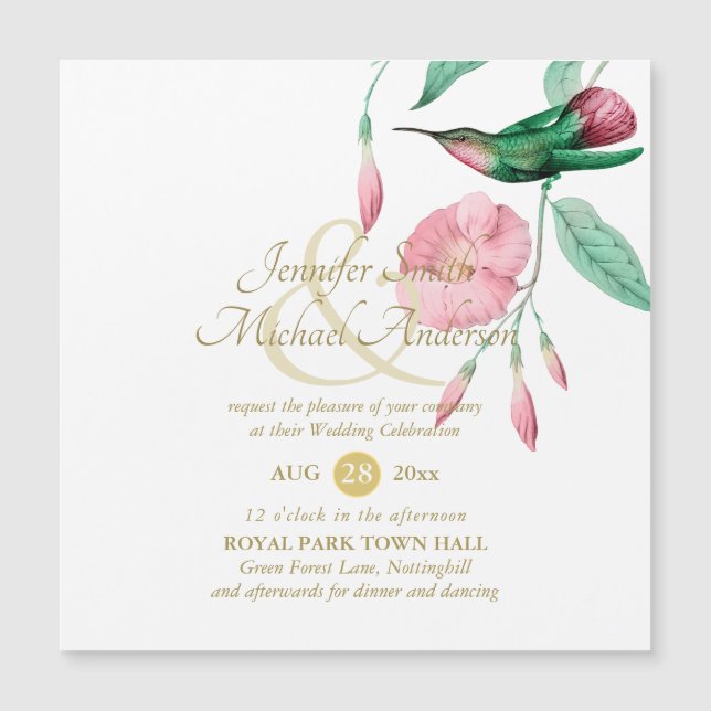 Indulgent Mint Rosa Hummingbird Blommigt Vine Flow (Framsida)