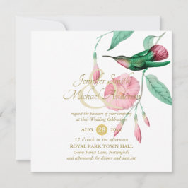 Indulgent Mint Rosa Hummingbird Blommigt Vine Flow