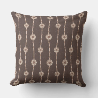 Indulgent Ophelia Blommigt Pärlor chain Rand Brown Kudde