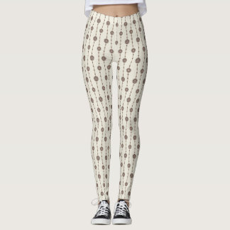 Indulgent Ophelia Blommigt Pärlor Chain Rand Cream Leggings