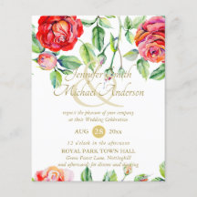 Indulgent Röd ros Watercolor Guld Ampersand