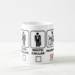 Industri- förser med krage vit eller pajamas kaffemugg