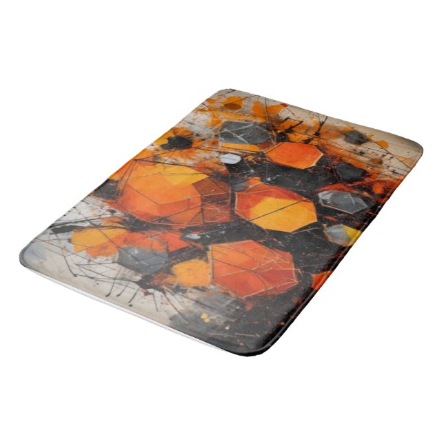Industrial Abstract Hexagon & Grunge Splatter Bath Badrumsmatta (Vinklad)
