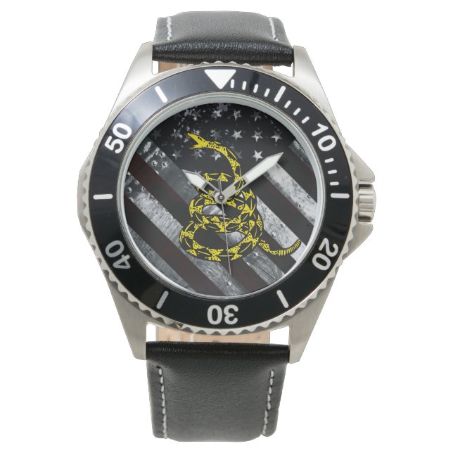 Industrial American Flag and Snake Clock Armbandsur (Framsida)