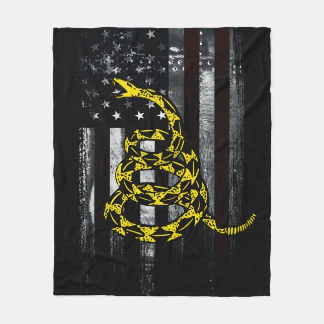 Industrial American Flag and Snake Clock Fleecefilt (Framsidan)