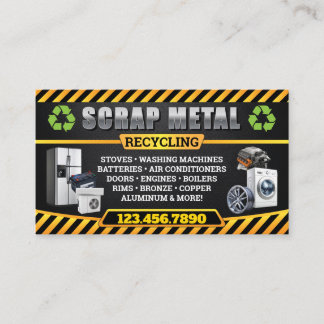 Industrial and Bilingual Scrap Metal Business Card Visitkort