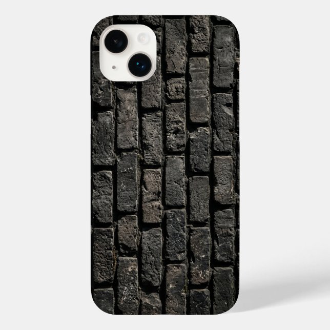 Industrial Black Brick Wall Texture iPhone Case (Baksida)