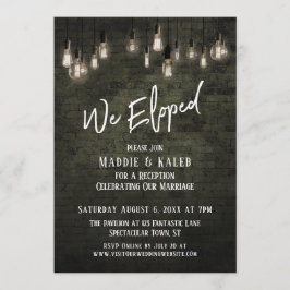 Industrial Brick med Edison Ljus vi Elope Inbjudningar