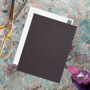Industrial Brown Faux Leather Vykort