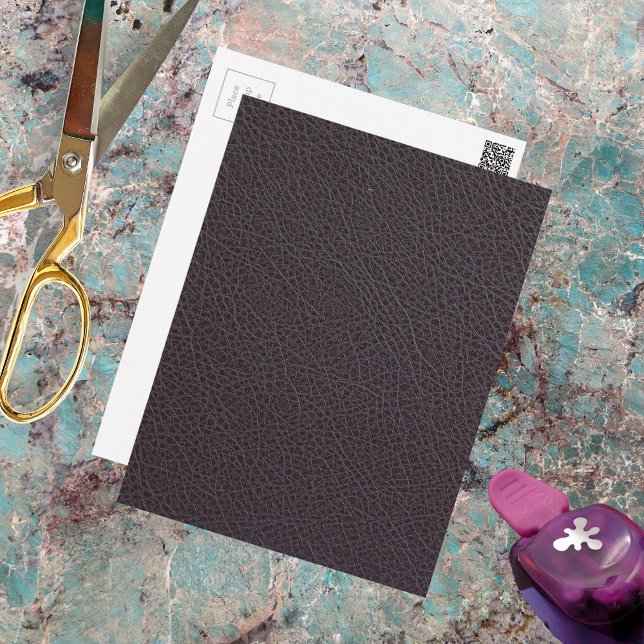 Industrial Brown Faux Leather Vykort (Skapare uppladdad)