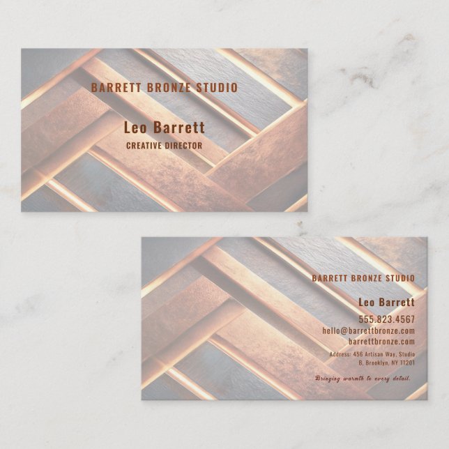 Industrial Chic Copper Facet  Visitkort (Fram/baksida)