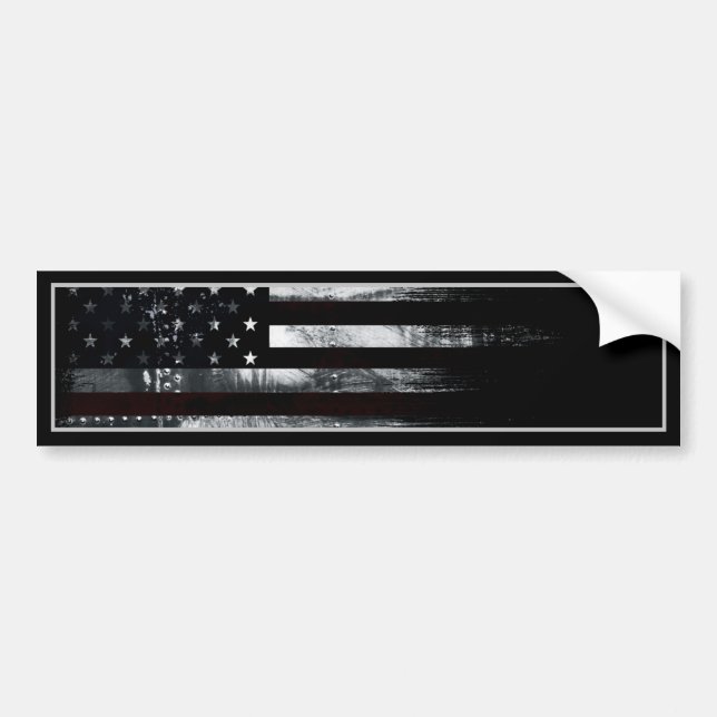 Industrial Grunge American Flagga Bildekal (Framsidan)