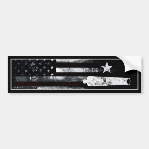 Industrial Grunge American Flagga Star Cannon Bildekal