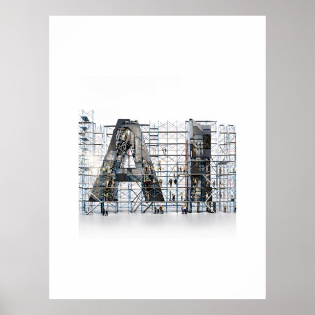 Industrial Letterform Architecture Art Poster (Framsidan)